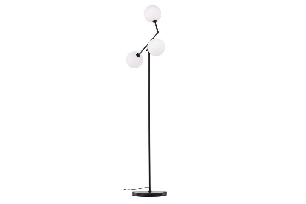 Marsan golvlampa svart med vitt glas