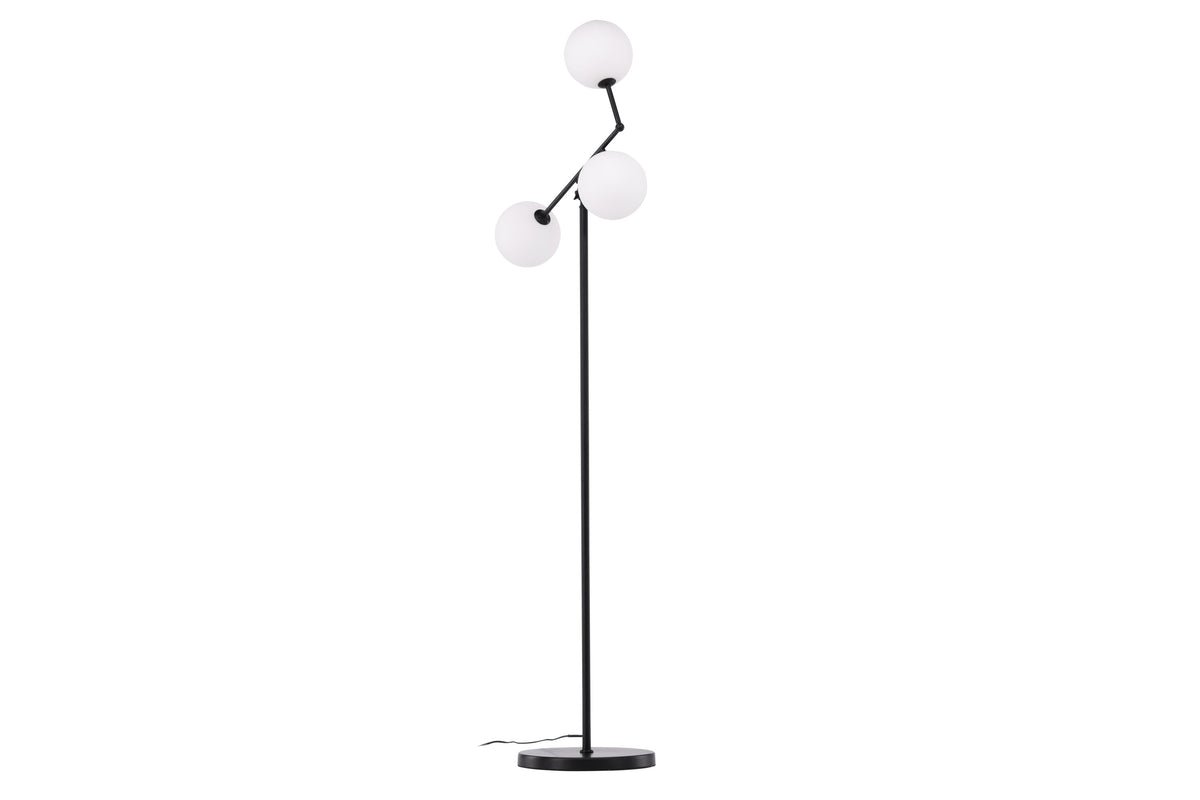 Marsan golvlampa svart med vitt glas