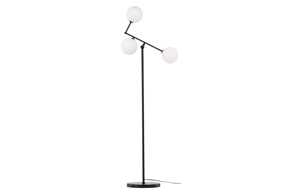 Marsan golvlampa svart med vitt glas