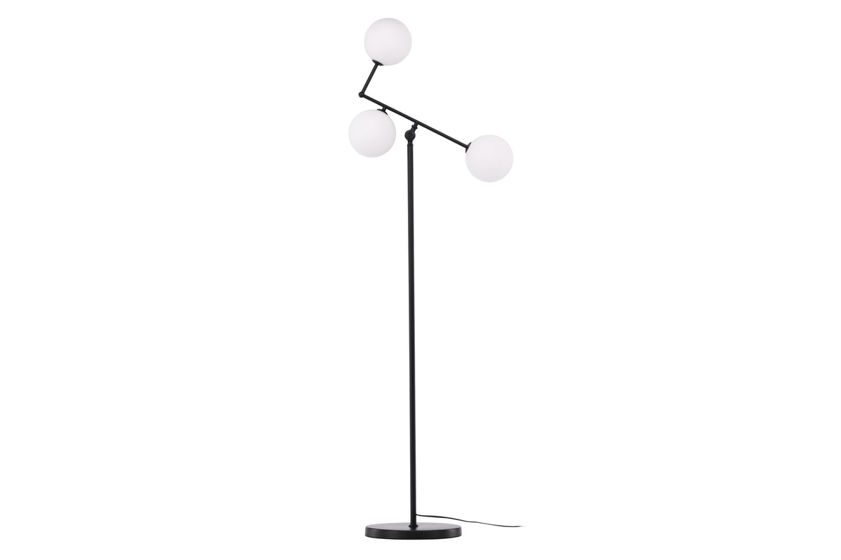 Marsan golvlampa svart med vitt glas