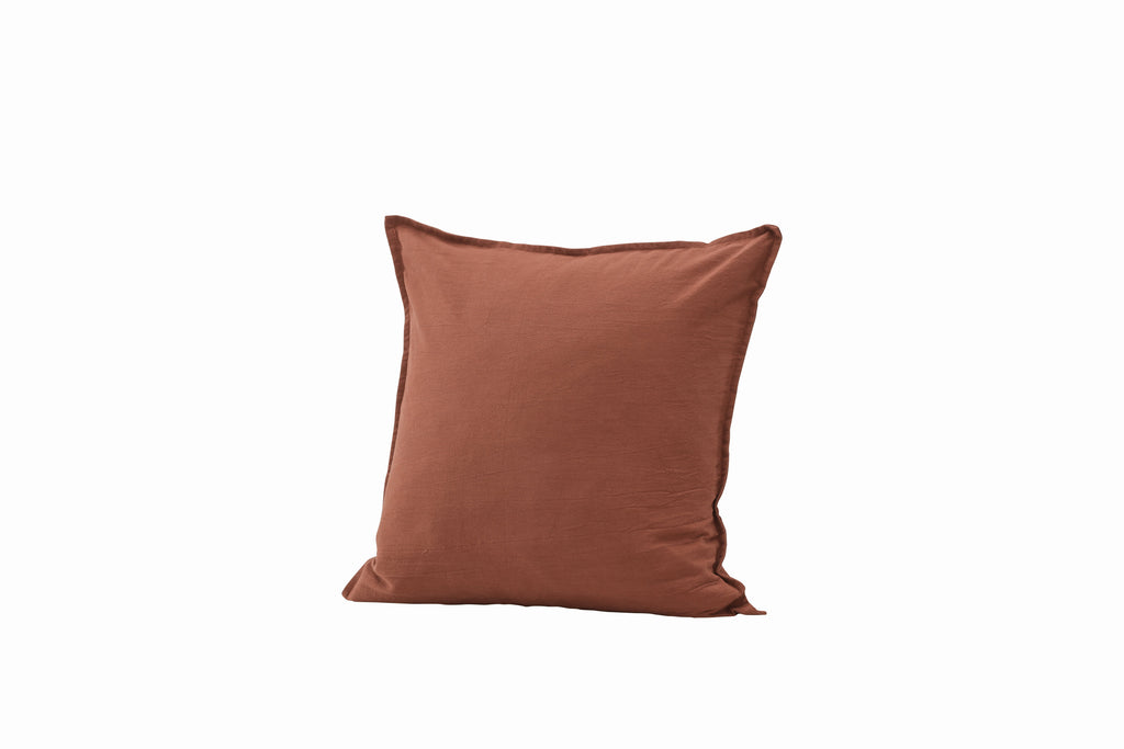 Ronja kuddfodral 45x45 cm rostbrun tvättad bomull