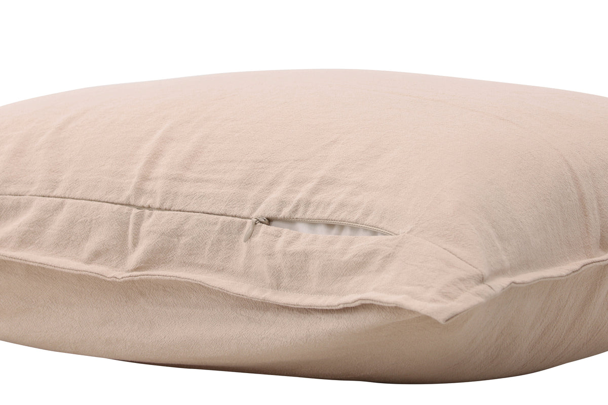 Ronja kuddfodral 60x60 cm beige i tvättad bomull