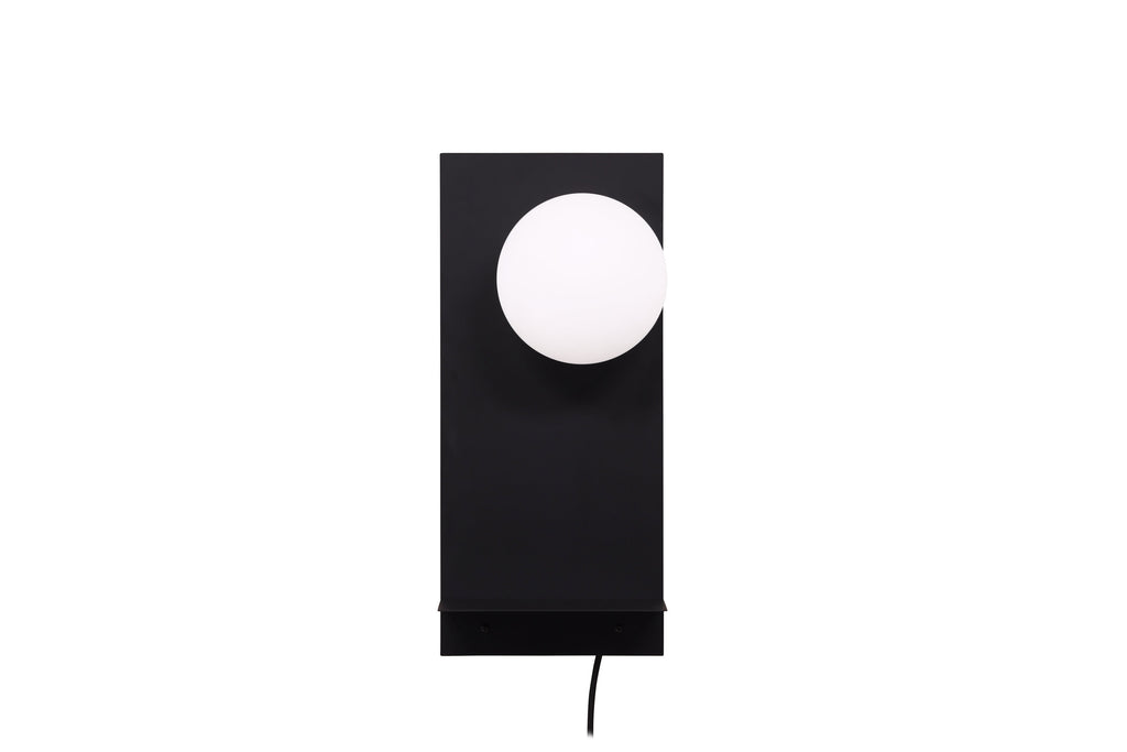 Troyes vägglampa svart med vitt glas