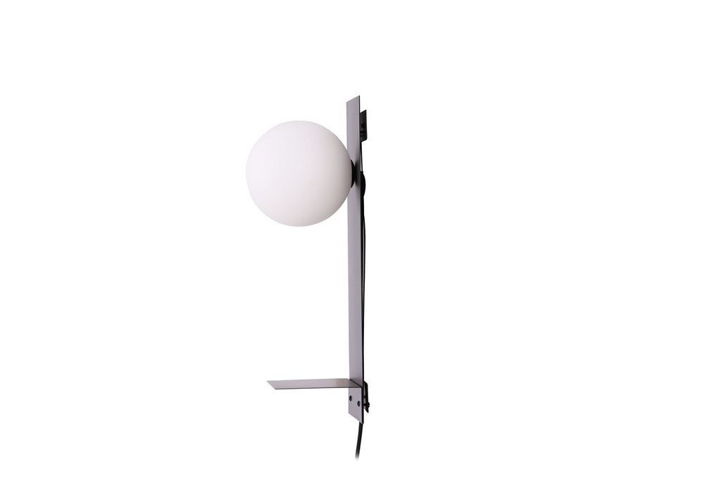 Troyes vägglampa svart med vitt glas