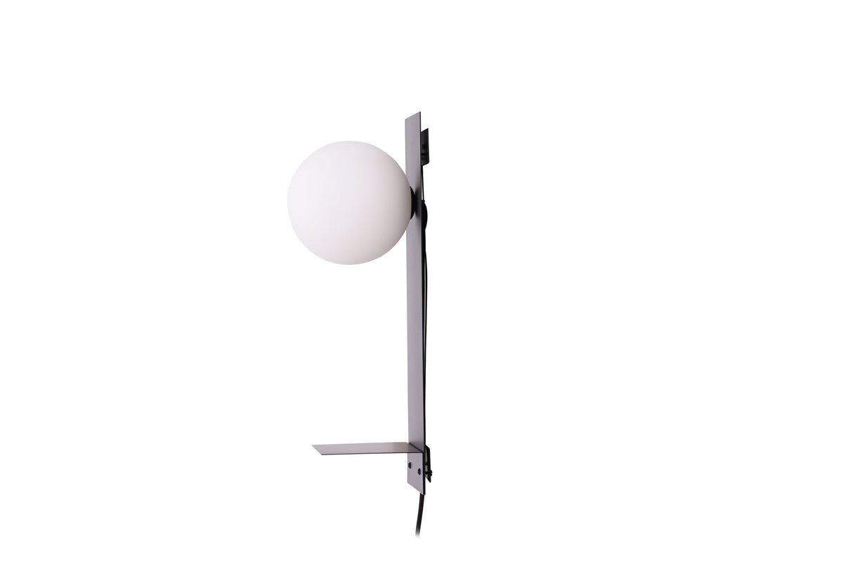 Troyes vägglampa svart med vitt glas