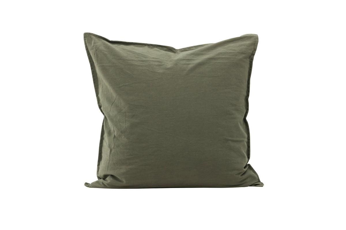 Ronja kuddfodral 60x60 cm grönt i tvättad bomull