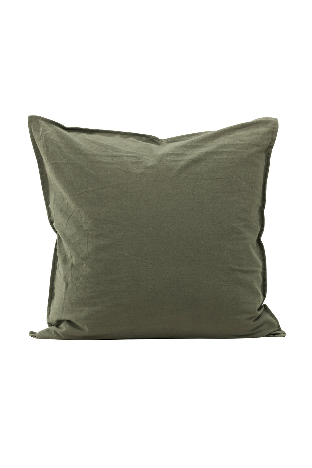 Ronja kuddfodral 60x60 cm grönt i tvättad bomull