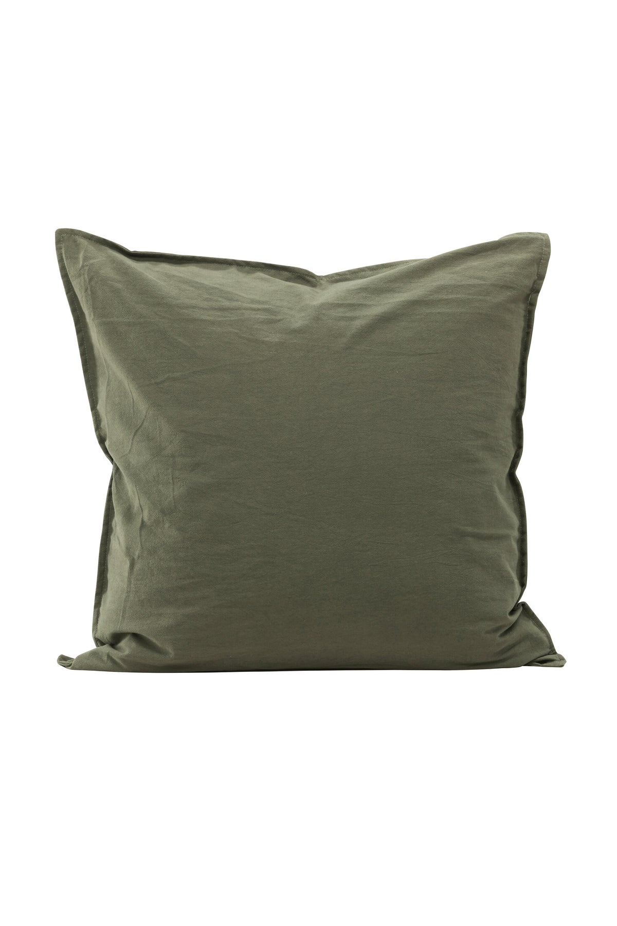 Ronja kuddfodral 60x60 cm grönt i tvättad bomull