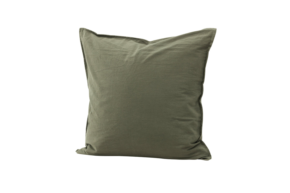 Ronja kuddfodral 60x60 cm grönt i tvättad bomull