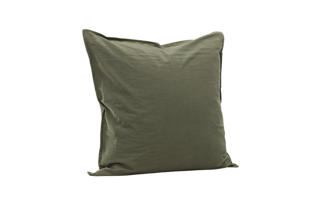 Ronja kuddfodral 60x60 cm grönt i tvättad bomull