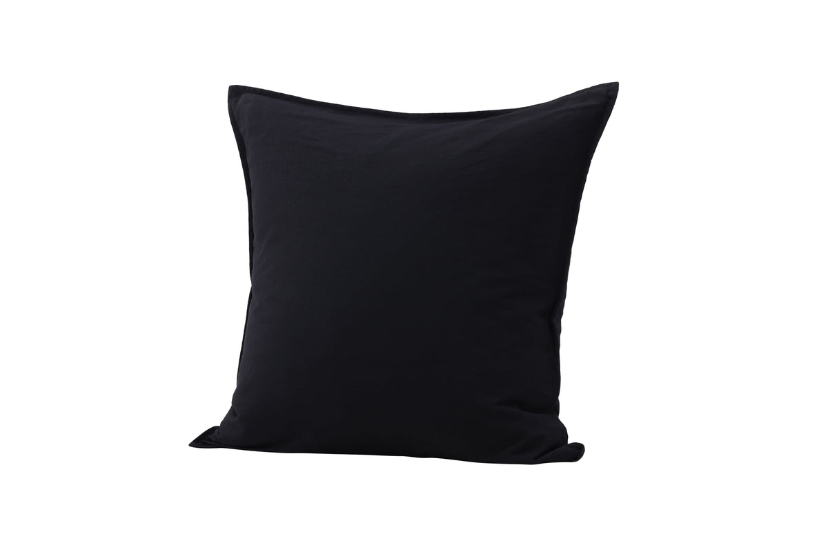 Ronja kuddfodral 60x60 cm svart i tvättad bomull