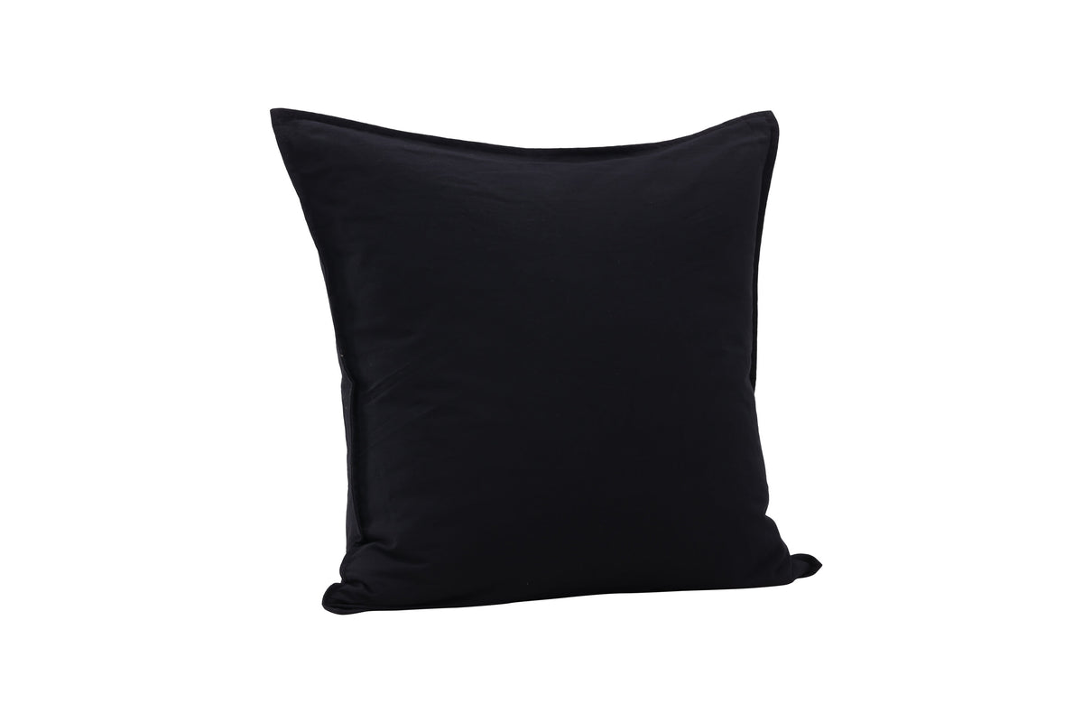 Ronja kuddfodral 60x60 cm svart i tvättad bomull