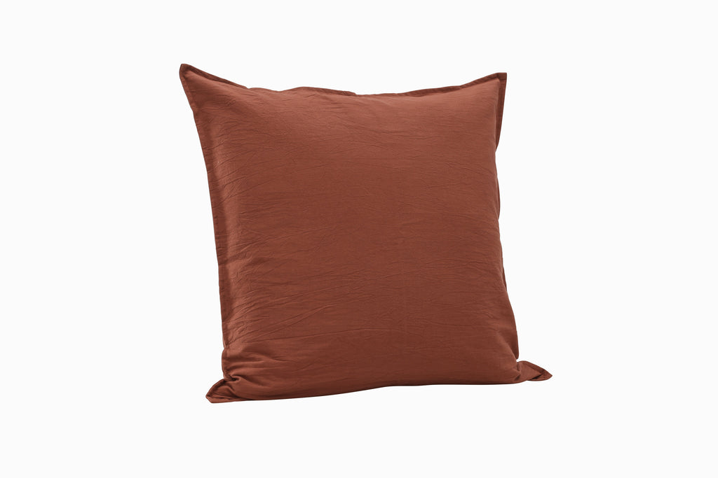 Ronja kuddfodral 60x60 cm rostbrunt i tvättad bomull