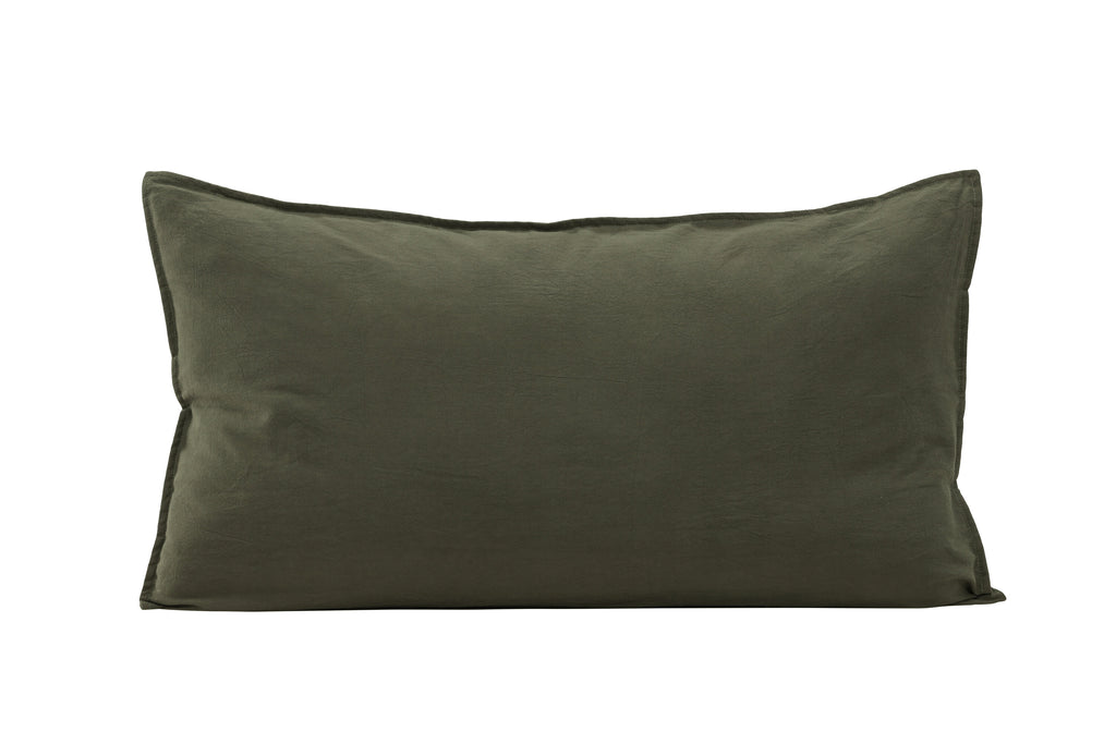 Ronja kuddfodral 50x90 cm grön tvättad bomull