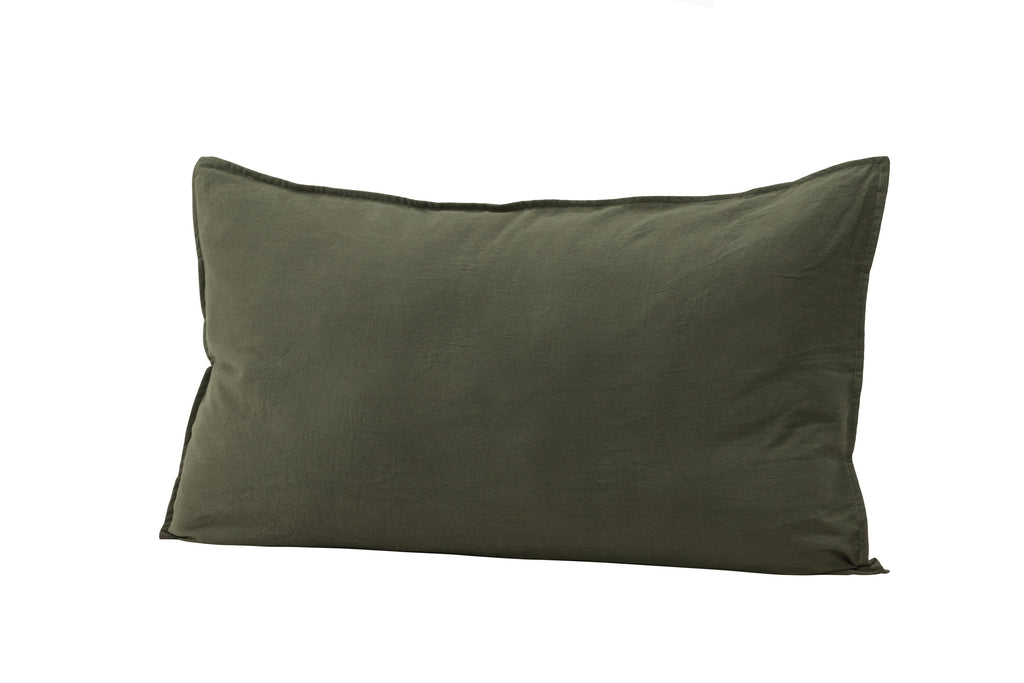 Ronja kuddfodral 50x90 cm grön tvättad bomull