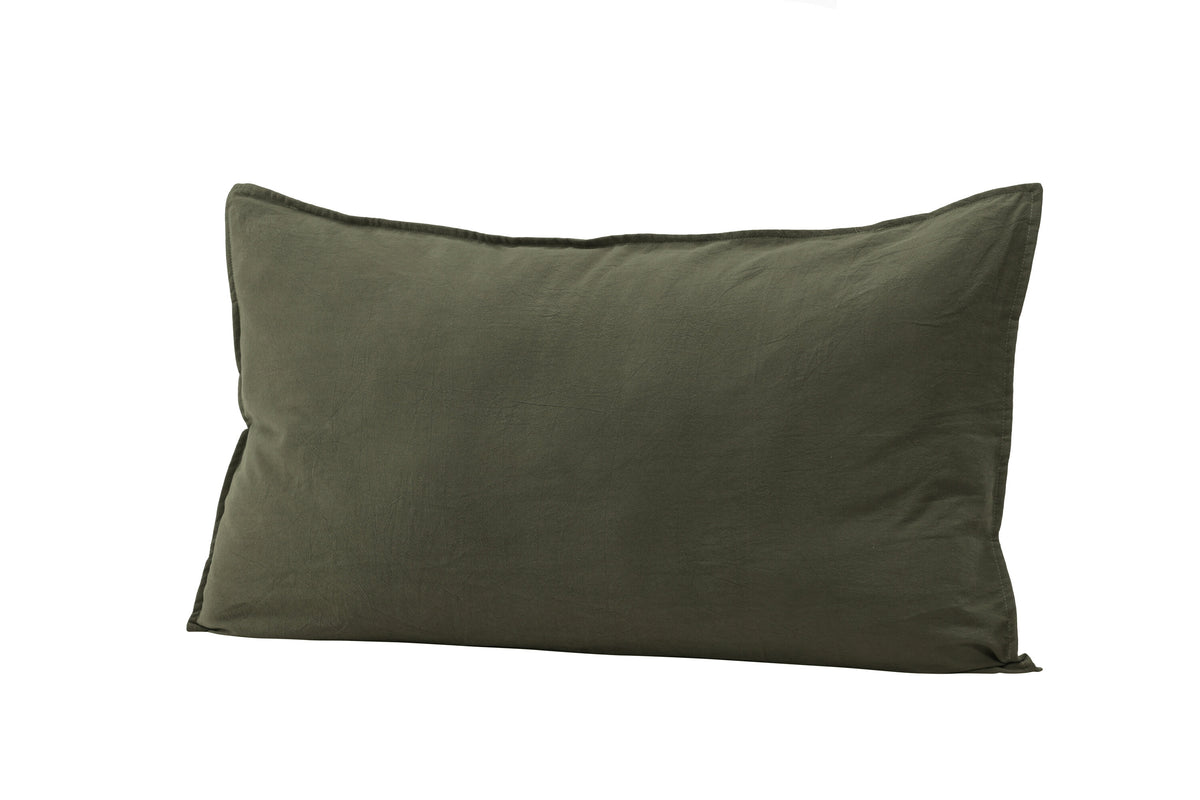Ronja kuddfodral 50x90 cm grön tvättad bomull