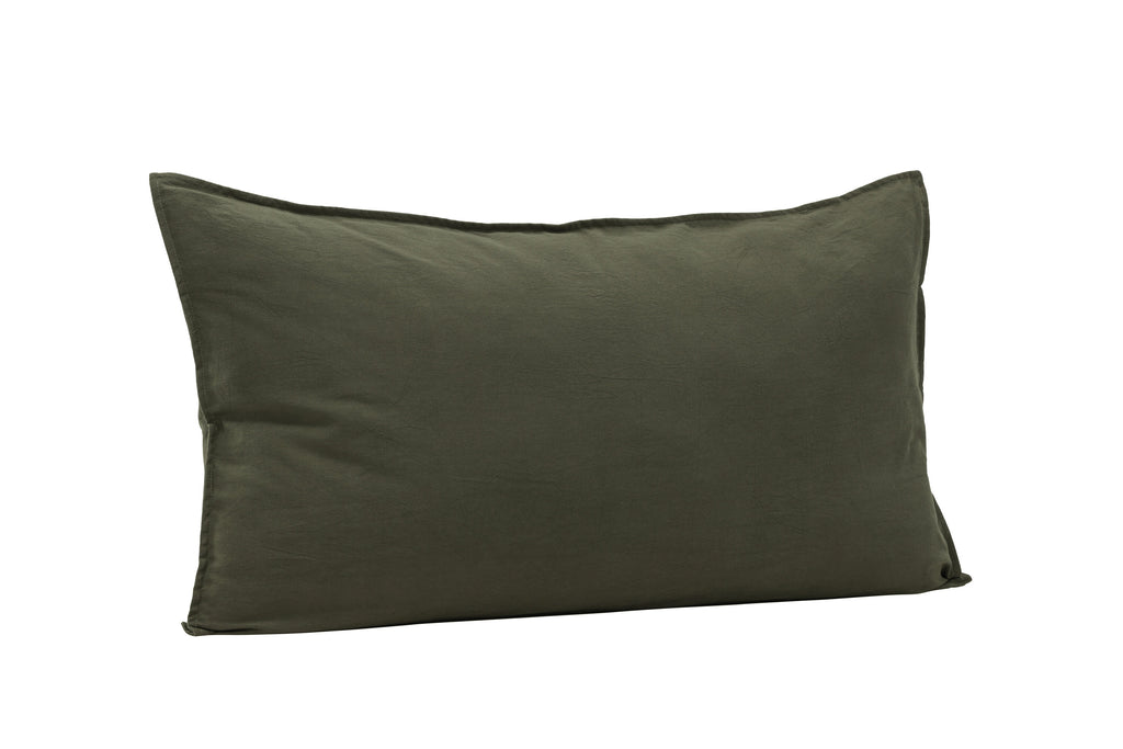 Ronja kuddfodral 50x90 cm grön tvättad bomull