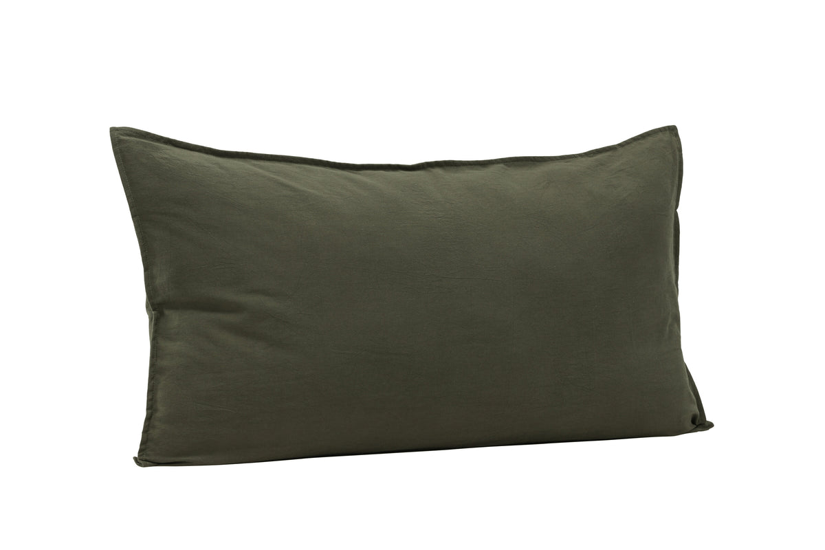 Ronja kuddfodral 50x90 cm grön tvättad bomull