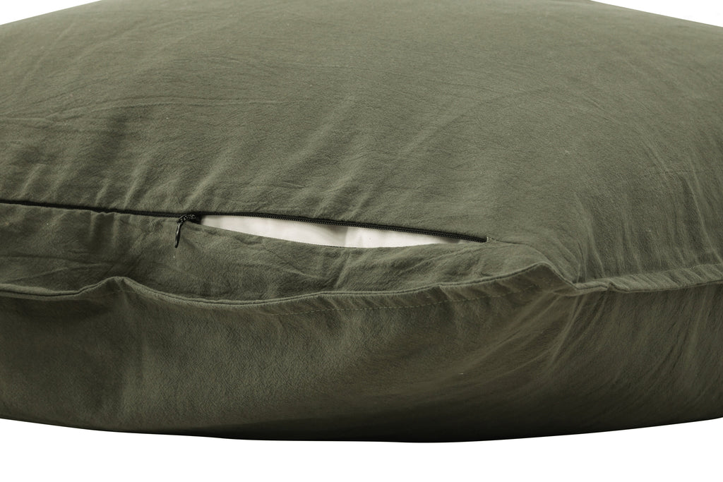 Ronja kuddfodral 50x90 cm grön tvättad bomull
