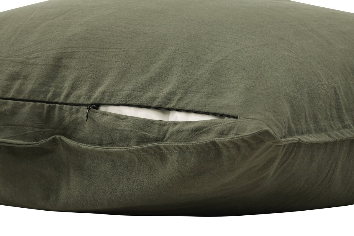 Ronja kuddfodral 50x90 cm grön tvättad bomull