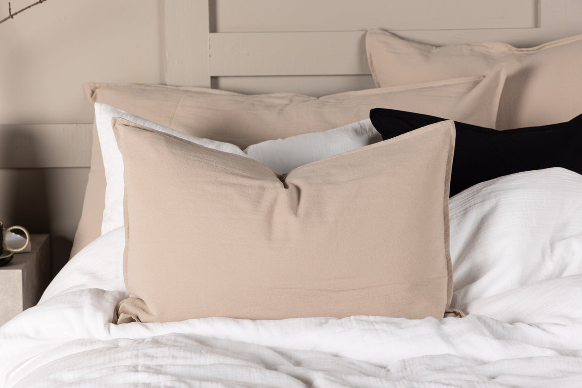 Ronja kuddfodral 40x60 cm beige tvättad bomull