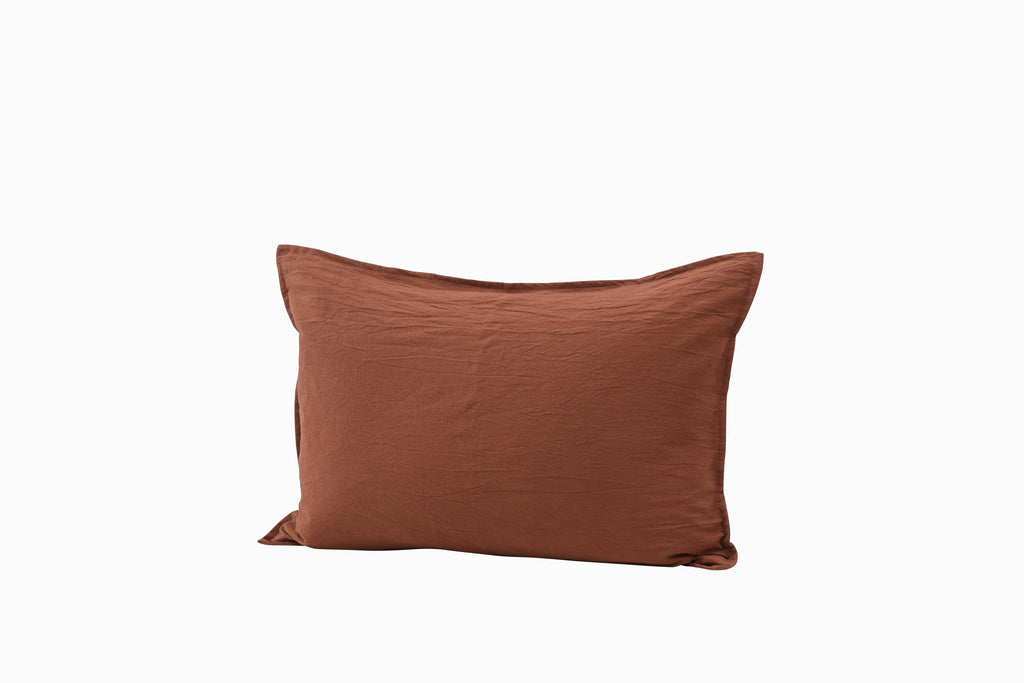 Ronja kuddfodral 40x60 cm rostbrun tvättad bomull