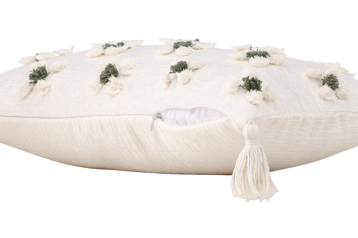 Millie kuddfodral 30x50 cm vit polyesterchenille