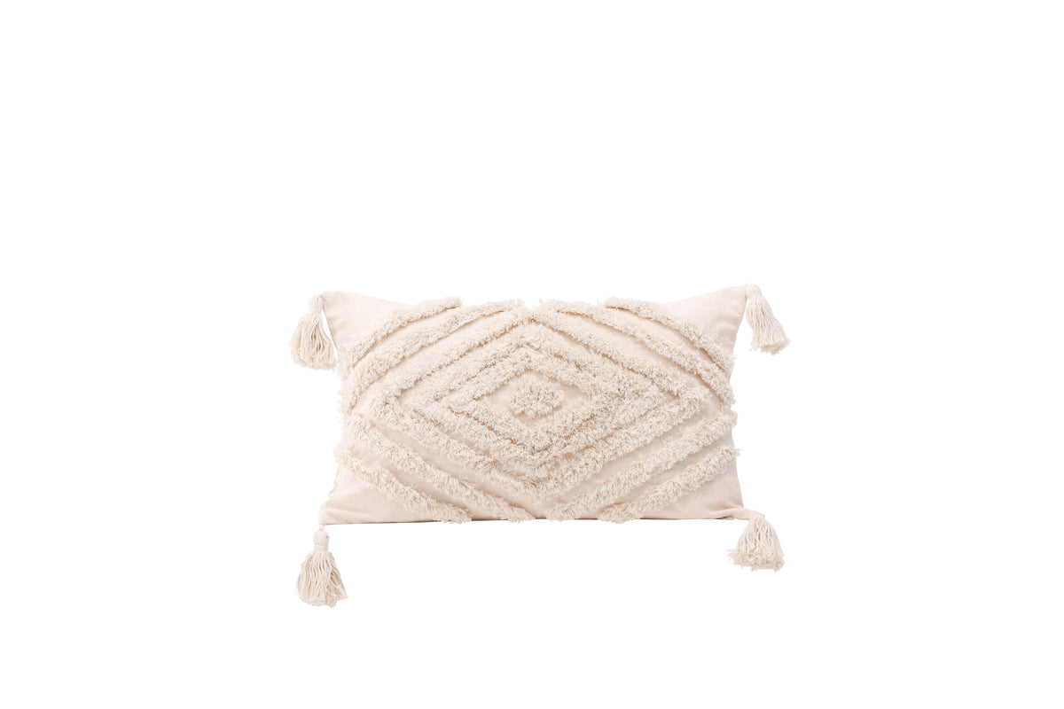Wilda kuddfodral 30x50 cm benvit polyesterchenille