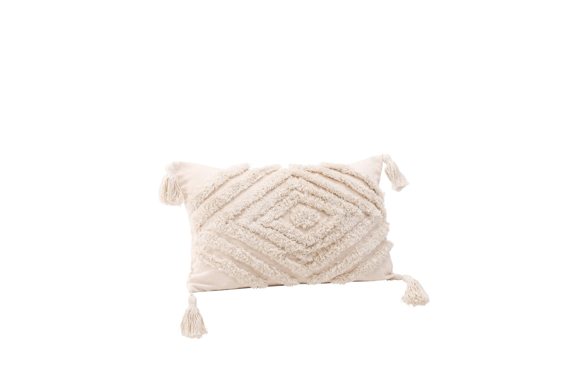 Wilda kuddfodral 30x50 cm benvit polyesterchenille