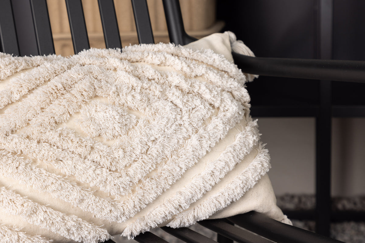 Wilda kuddfodral 30x50 cm benvit polyesterchenille
