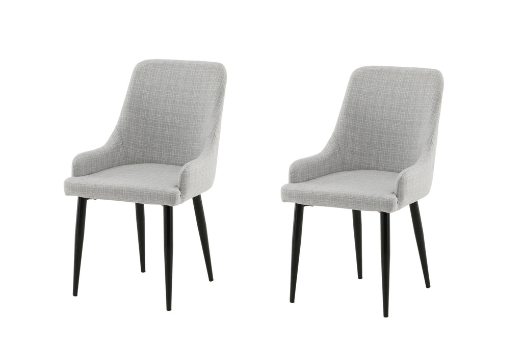 Plaza matstol 2-pack ljusgrått tyg med svarta ben
