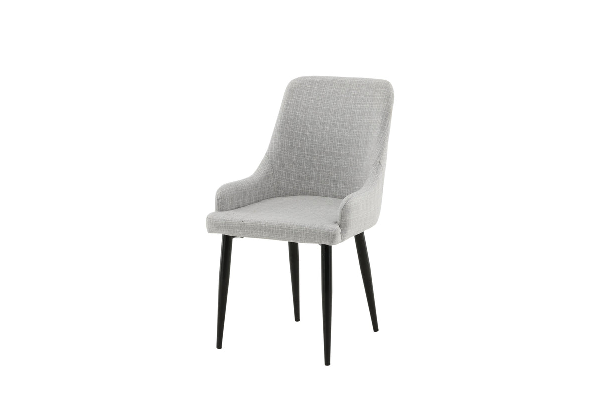 Plaza matstol 2-pack ljusgrått tyg med svarta ben