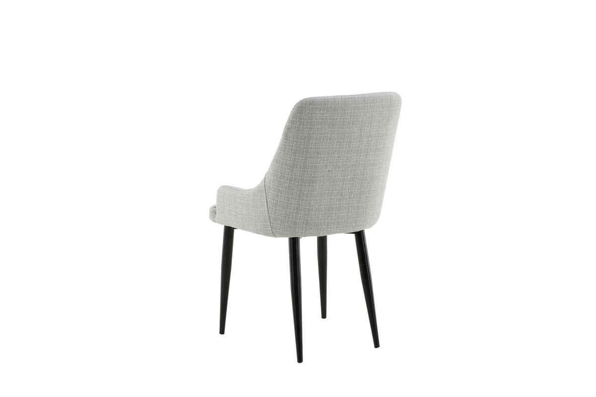 Plaza matstol 2-pack ljusgrått tyg med svarta ben