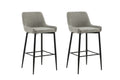 Plaza barstol 2-pack svart/beige tyg med linnestruktur