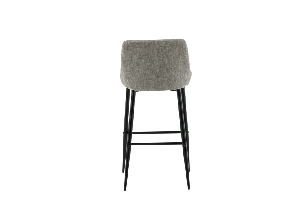 Plaza barstol 2-pack svart/beige tyg med linnestruktur