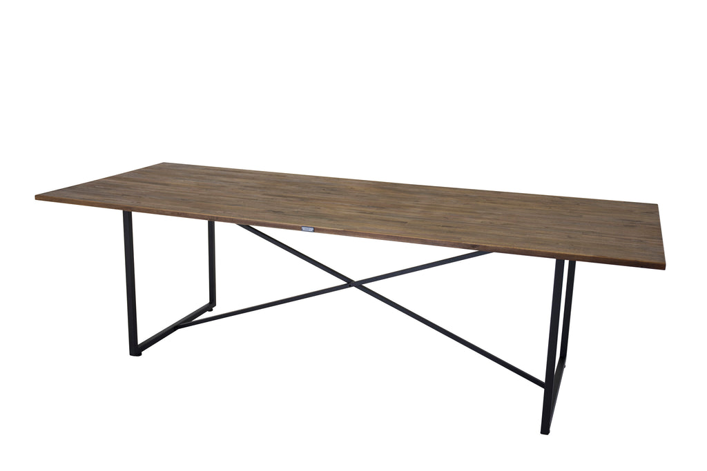 Padang matbord 250x100x76 cm svart och mörk teak