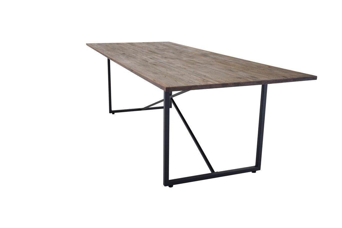 Padang matbord 250x100x76 cm svart och mörk teak