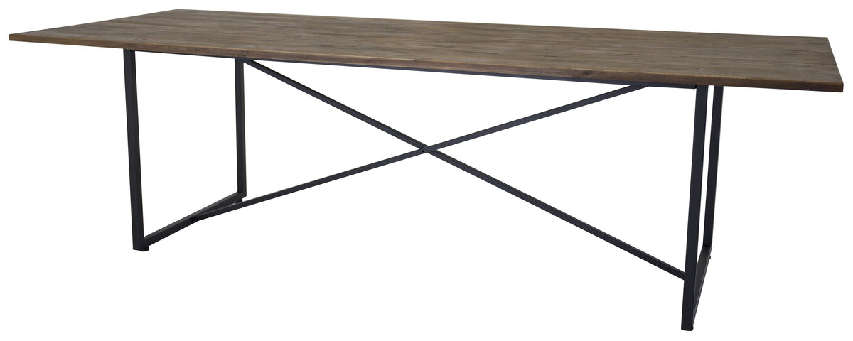 Padang matbord 250x100x76 cm svart och mörk teak