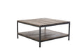 Padang soffbord 80x80x40 cm svart och mörk teak
