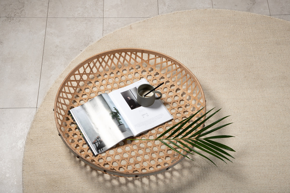 Jaipur ullmatta Ø200 cm beige