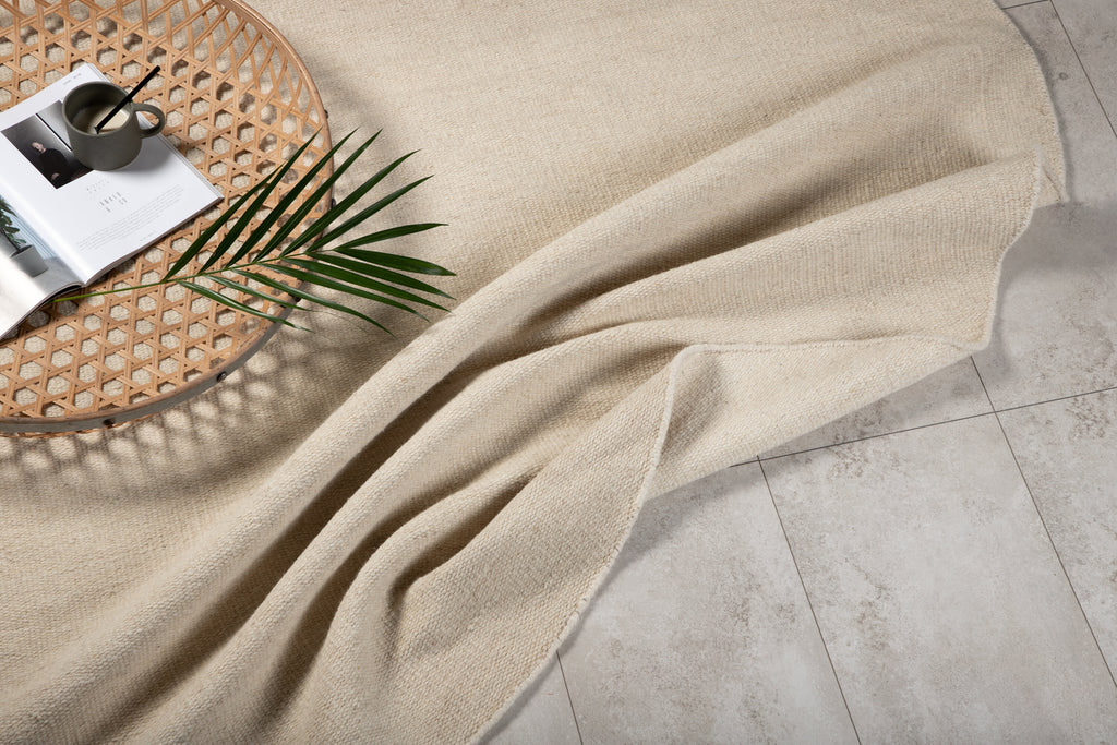 Jaipur ullmatta Ø200 cm beige