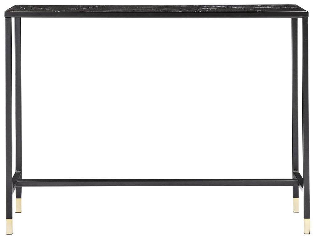 Dipp sidobord med hylla 100x30x75 cm svart och mässingsfärgat