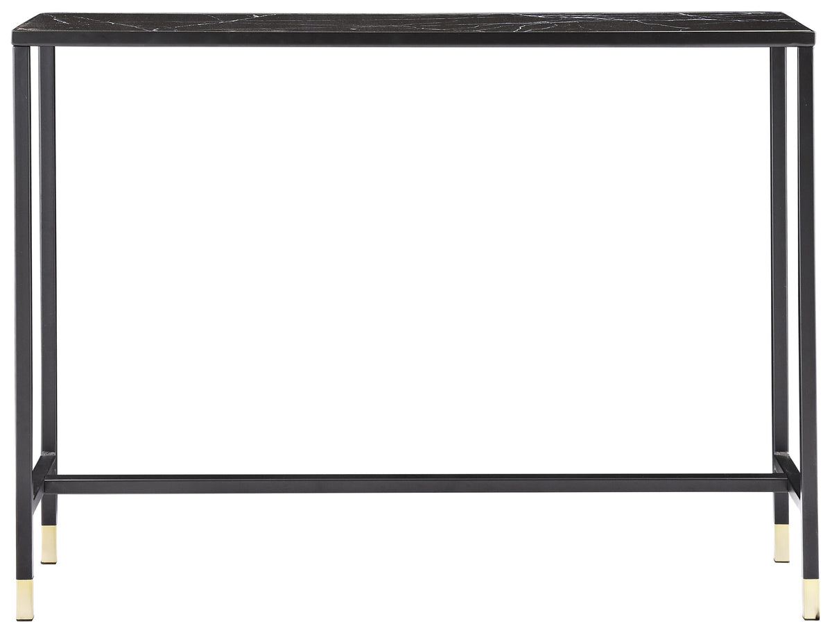 Dipp sidobord med hylla 100x30x75 cm svart och mässingsfärgat