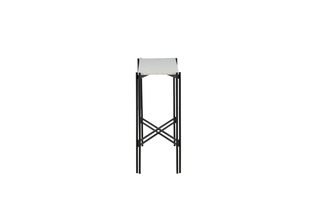 Razzia sidobord 110x30x75 cm vit terrazzo och svart stål