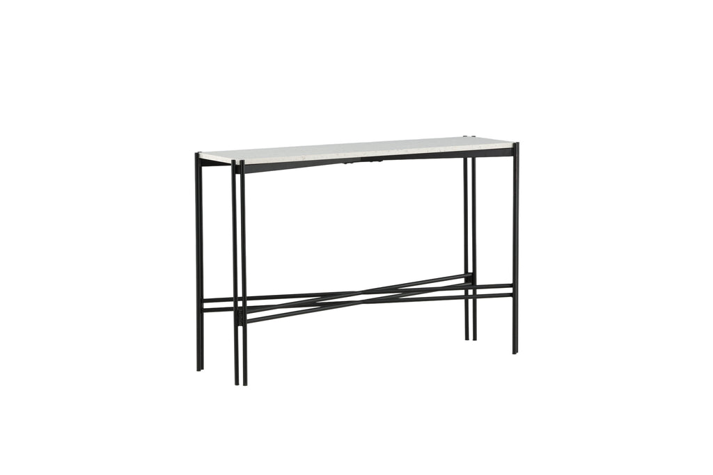 Razzia sidobord 110x30x75 cm vit terrazzo och svart stål