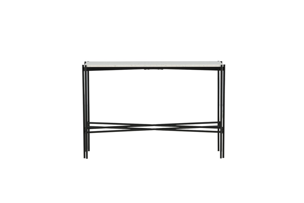 Razzia sidobord 110x30x75 cm vit terrazzo och svart stål