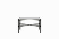 Razzia soffbord 75x75x48 cm vit terrazzo med svart underrede