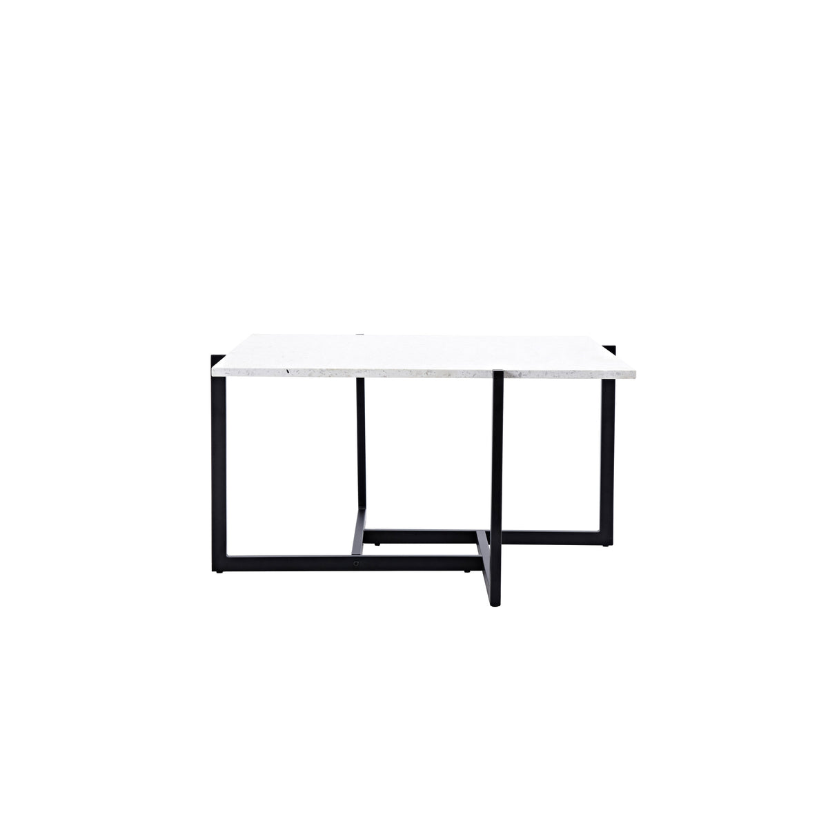 Hybrid soffbord 80x80 vit terrazzo/svart