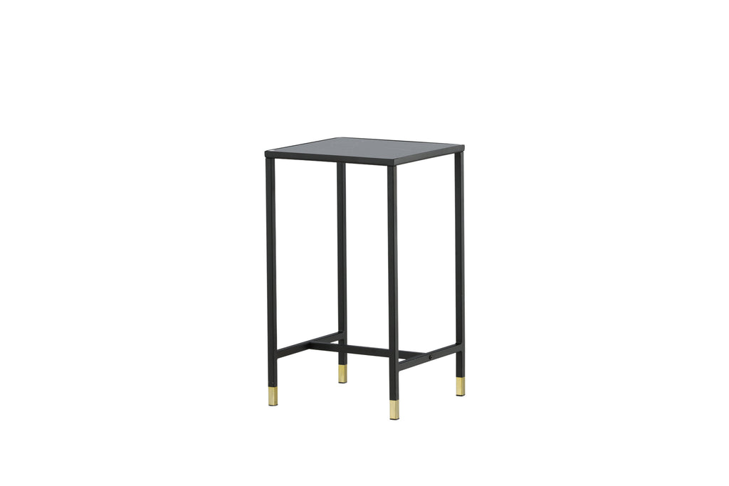 Dipp kvadratiskt sängbord 40x40x70 cm svart/guldfärgat glas och stål