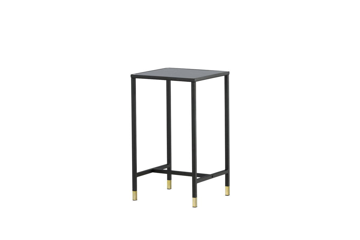 Dipp kvadratiskt sängbord 40x40x70 cm svart/guldfärgat glas och stål
